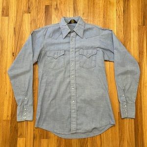 Vintage 1970’s Men’s Sears Pearl Snap Western Shirt, Medium